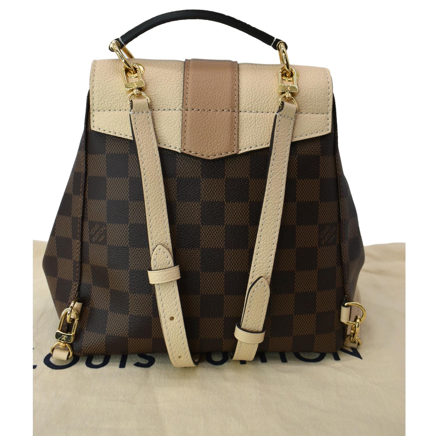 louis vuitton clapton backpack LOUIS VUITTON Clapton Damier Ebene Backpack Bag Creme Beige