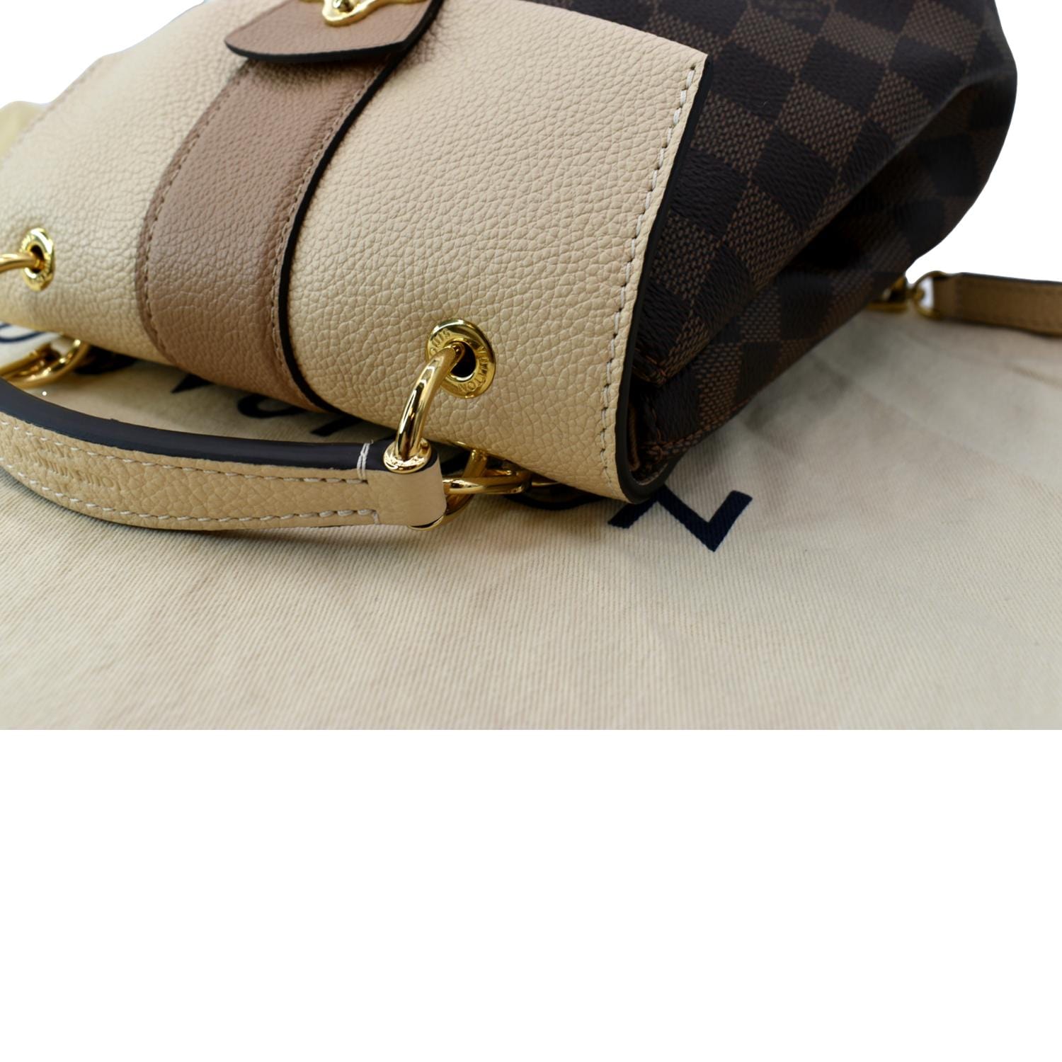 louis vuitton backpack cream LOUIS VUITTON Clapton Damier Ebene Backpack Bag Creme Beige