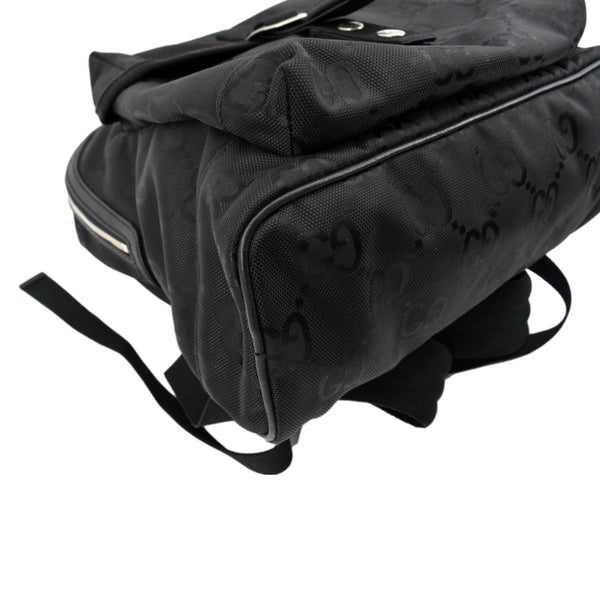 Gucci Off The Grid GG Nylon Backpack Bag in Black - Bottom Left