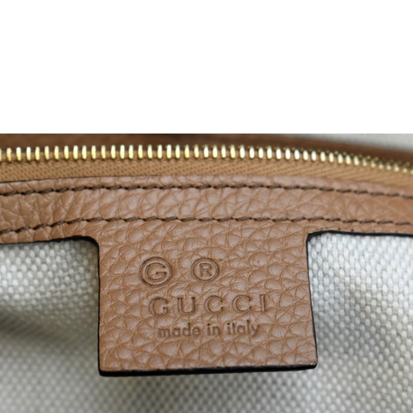 GUCCI Medium Soho Chain Leather Tote Bag Beige 536196