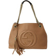 GUCCI Medium Soho Chain Leather Tote Bag Beige 536196