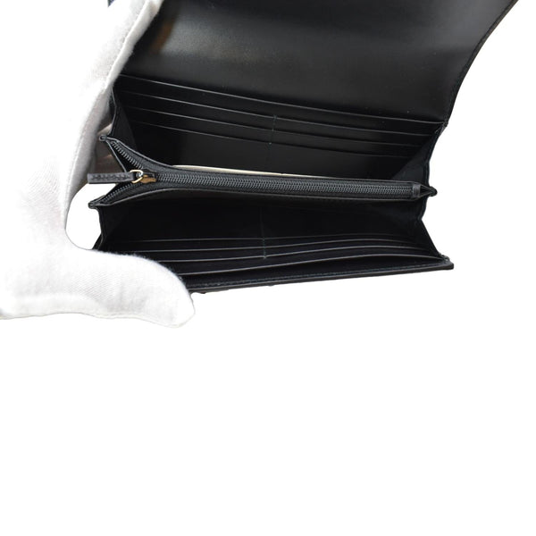 GUCCI Cat Head Leather Continental Wallet Black 548055