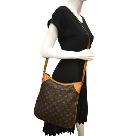 LOUIS VUITTON Odeon MM Monogram Coated Canvas Shoulder Bag Brown