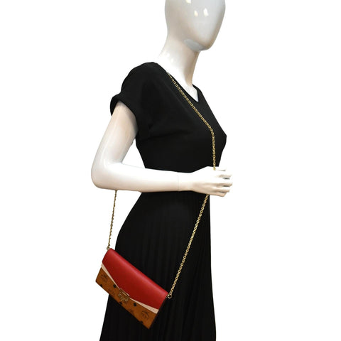 MCM Tracy Monogram Visetos Canvas Chain Wallet Cognac - Full View