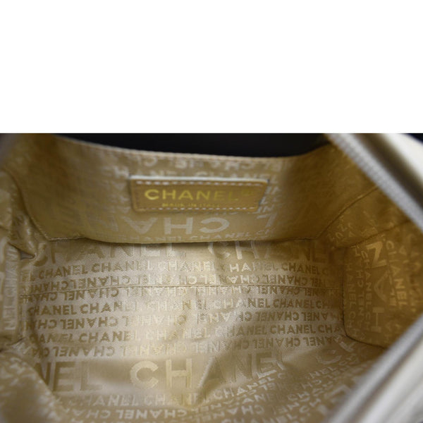 CHANEL Chocolate Bar Leather Handbag Beige