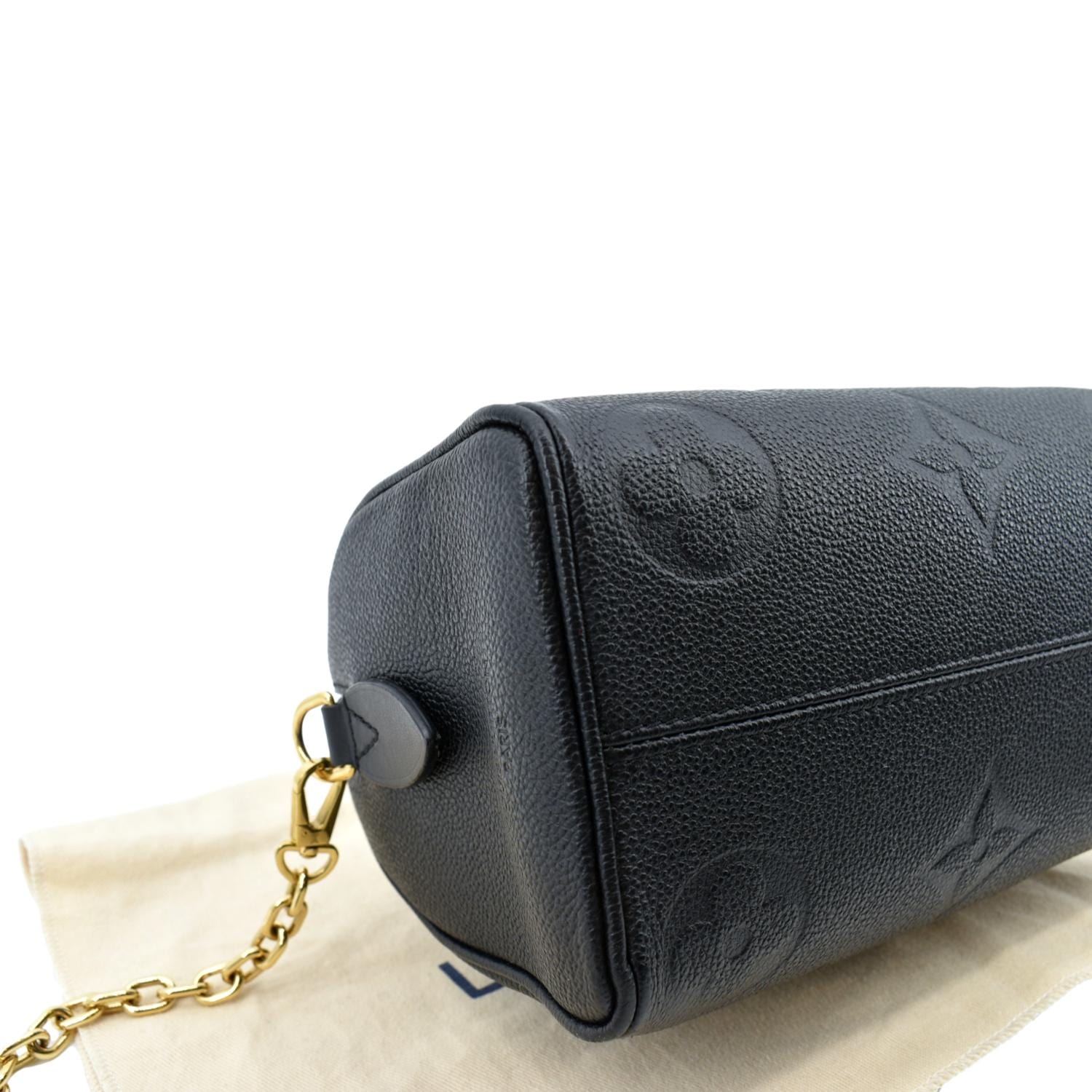 Louis Vuitton Black Giant Monogram Empreinte Speedy Bandoulière 20 Gold Hardware, 2021 (Like New), Womens Handbag
