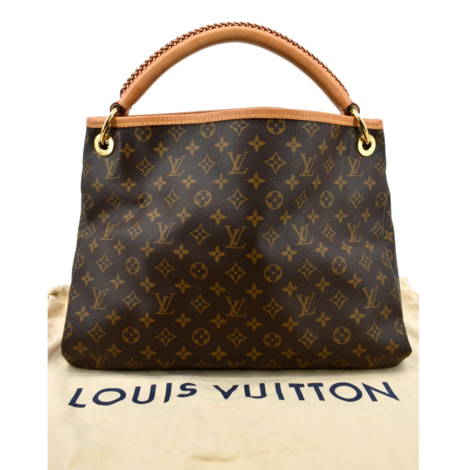 Louis Vuitton Artsy MM Monogram Canvas Hobo Bag Brown