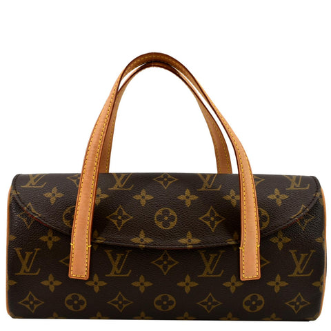 LOUIS VUITTON Sonatine Monogram Canvas Satchel Bag Brown