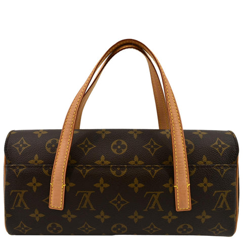 LOUIS VUITTON Sonatine Monogram Canvas Satchel Bag Brown