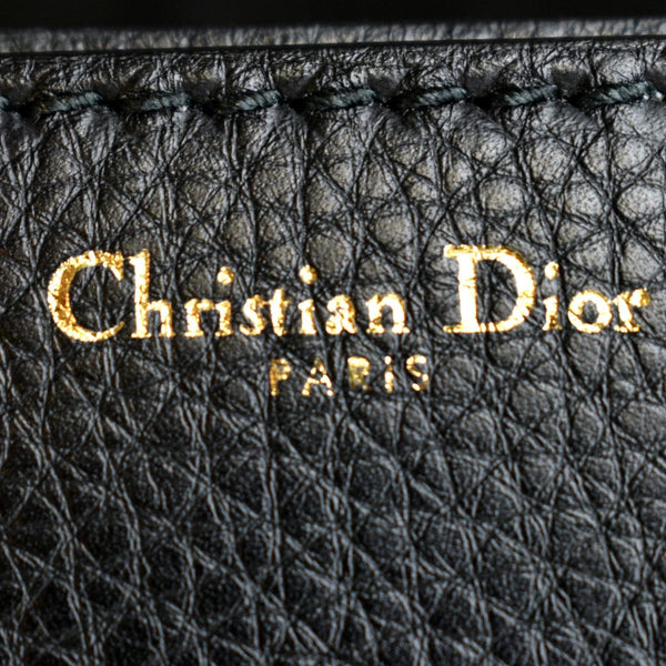 CHRISTIAN DIOR Dio(r)evolution Flap Grained Calfskin Shoulder Bag Black