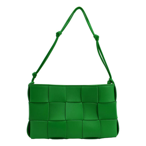BOTTEGA VENETA Cassette Lambskin Satchel Bag Parakeet