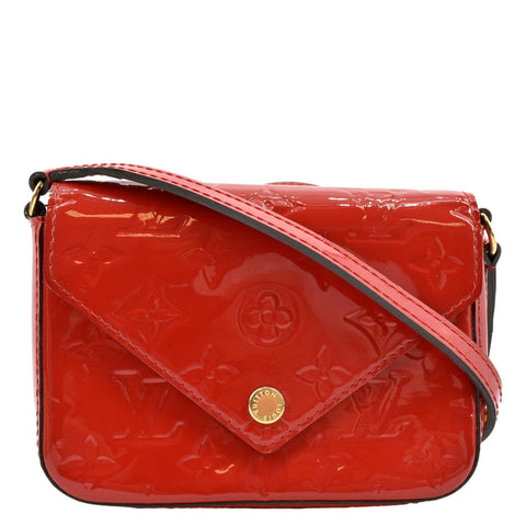 LOUIS VUITTON Sac Lucie Monogram Patent Leather Crossbody Bag Cherry