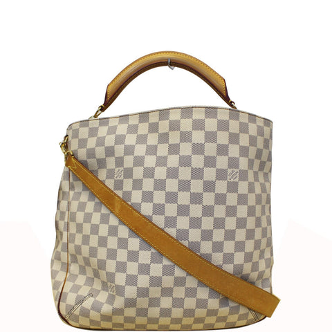 LOUIS VUITTON Soffi Damier Azur White Satchel Shoulder Bag