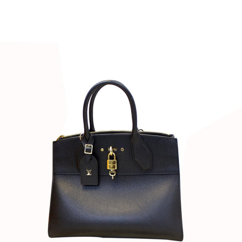 LOUIS VUITTON City Steamer MM Noir Black Leather Shoulder Bag