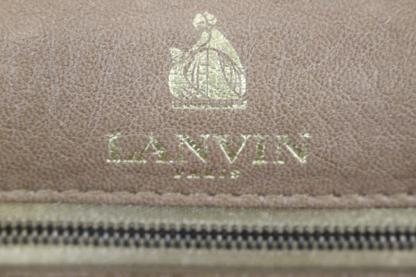 LANVIN Large Happy Chevron Beige Shoulder Bag