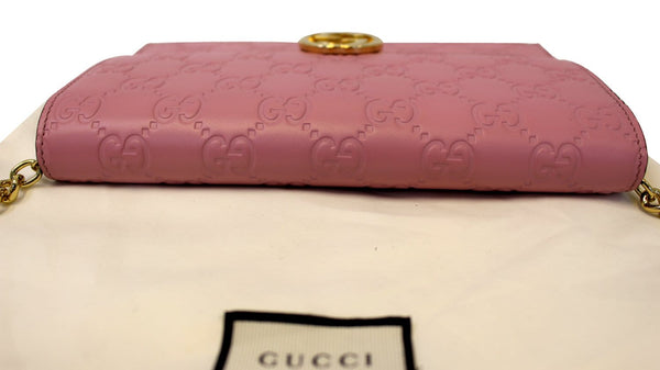 Gucci Icon Wallet - Gucci Signature Chain Wallet Light Pink - back view