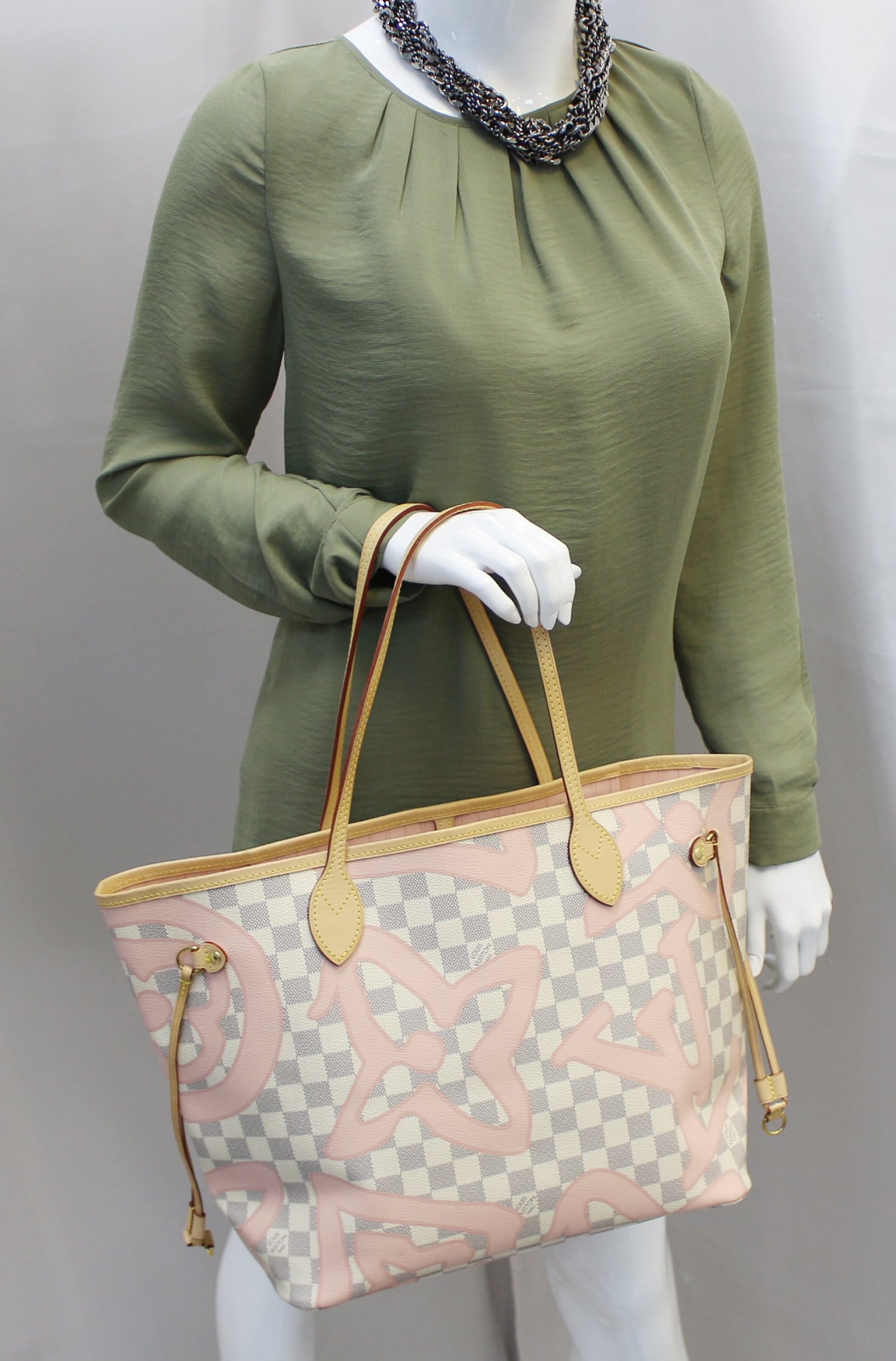 Louis Vuitton Neverfull Tahitienne MM Tote in Damier Azur Canvas