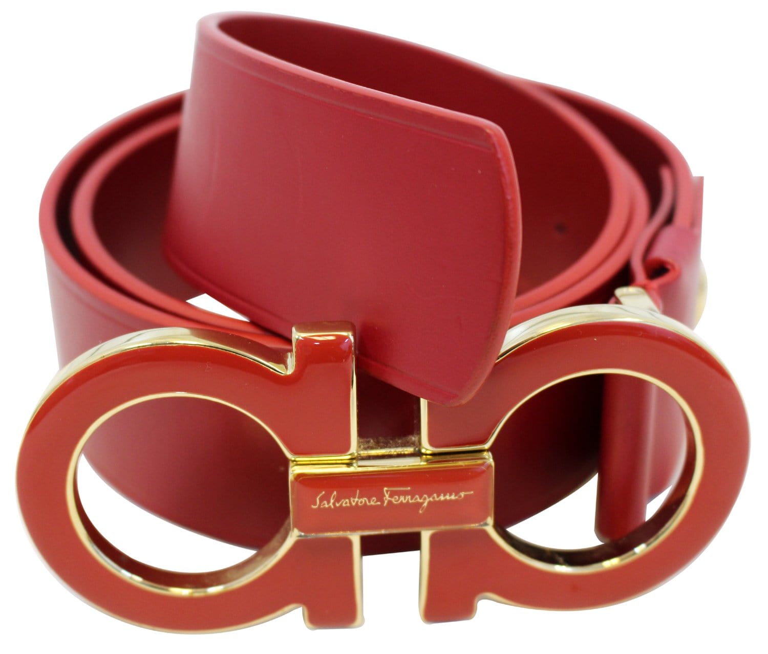 Salvatore Ferragamo Blue / Red Calfino Soft Leather Reversible Belt Size  42**NEW