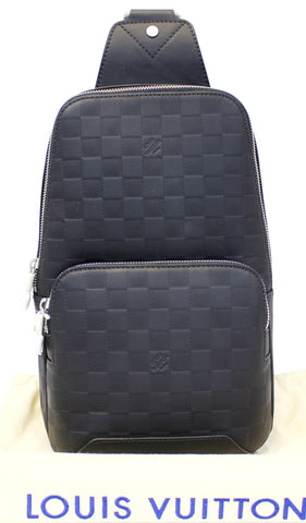LOUIS VUITTON Onyx Damier Infini Leather Avenue Sling Backpack Bag