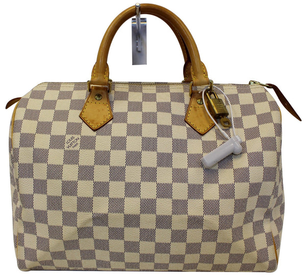 LV Damier Azur Speedy 30 Satchel Handbag - LV speedy used bag