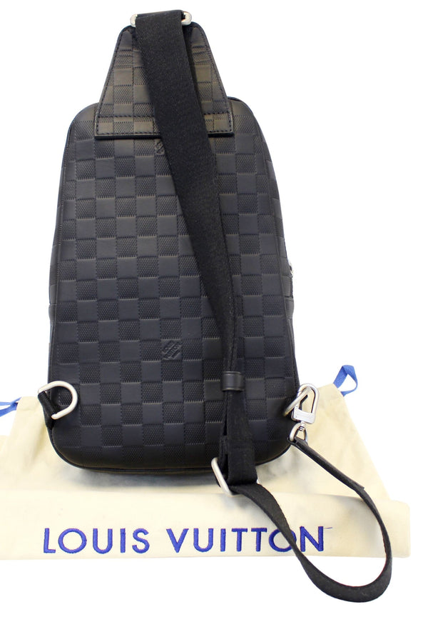 LOUIS VUITTON Onyx Damier Infini Leather Avenue Sling Backpack Bag