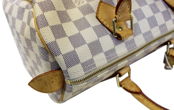 Louis Vuitton Damier Azur Speedy 30 Zip Handbag