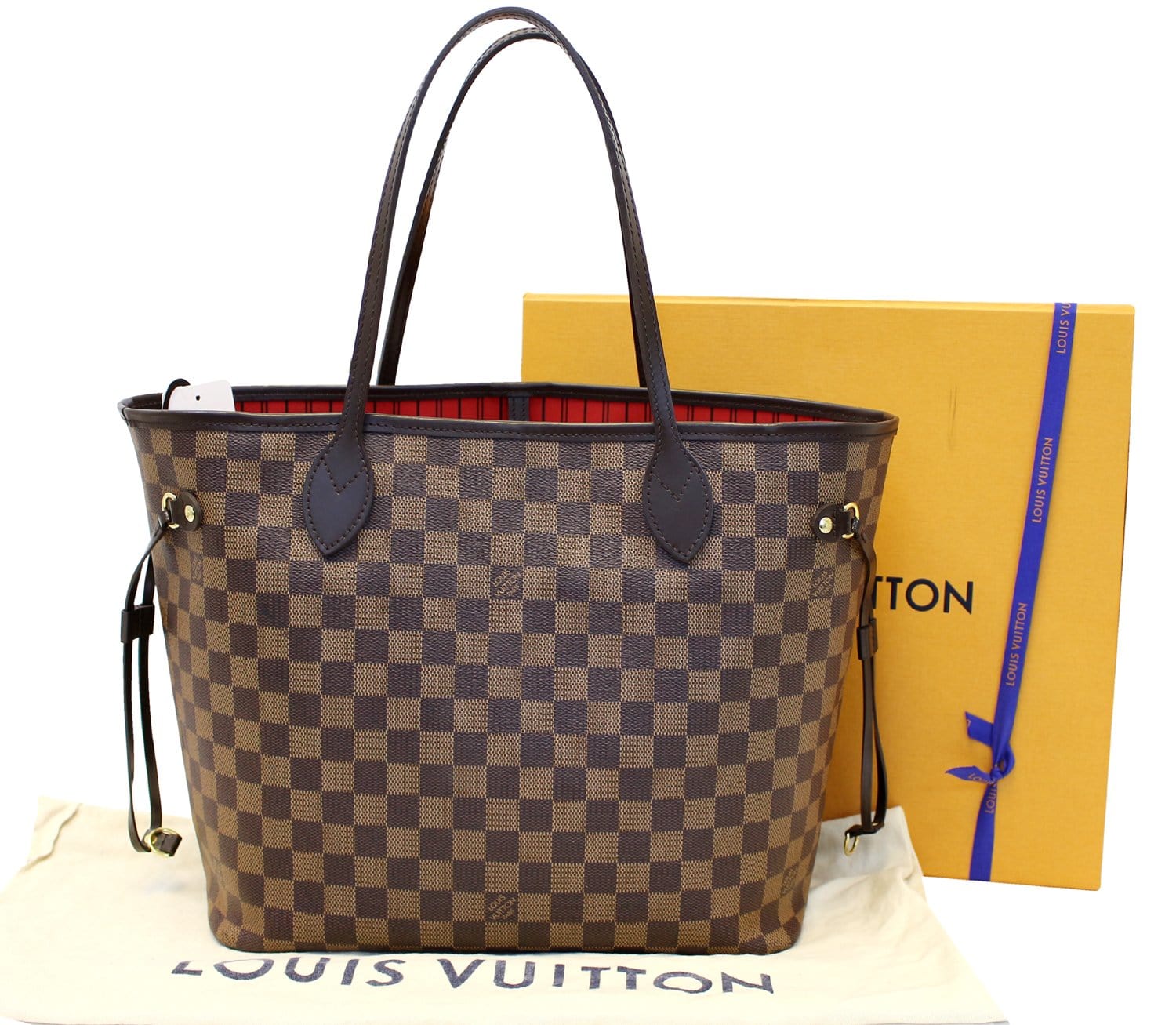 Authentic Louis Vuitton Damier Ebene Stories Box Satchel Shoulder Bag  N40048