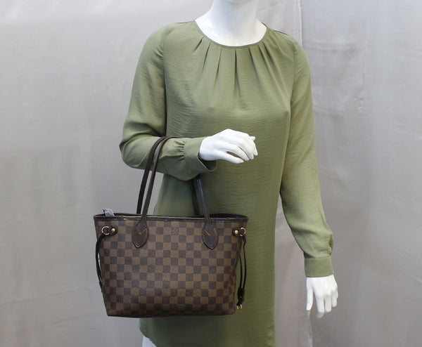 Louis Vuitton Damier Ebene Neverfull PM Tote Shoulder Bag for women