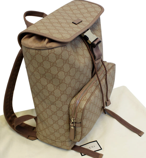 GUCCI GG Monogram Supreme Flap Backpack Bag 246103