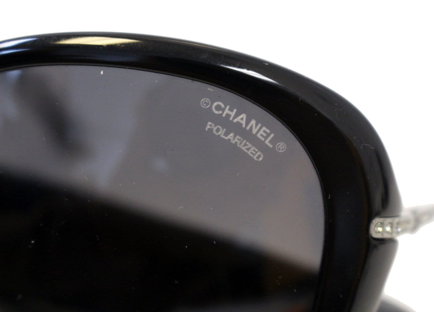 CHANEL Acetate Crystal CC Black Polarized Sunglasses 5293-B