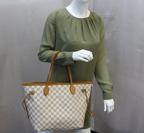 LOUIS VUITTON Neverfull MM Damier Azur  Tote Bag
