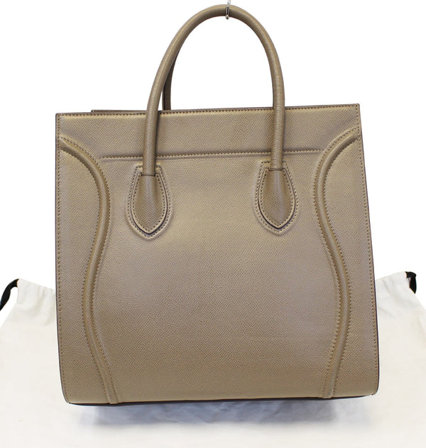 CELINE Taupe Grained Calfskin Leather Medium Phantom Luggage Tote Bag