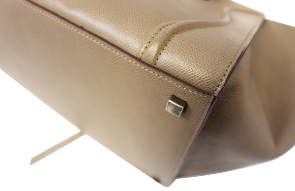 CELINE Taupe Grained Calfskin Leather Medium Phantom Luggage Tote Bag