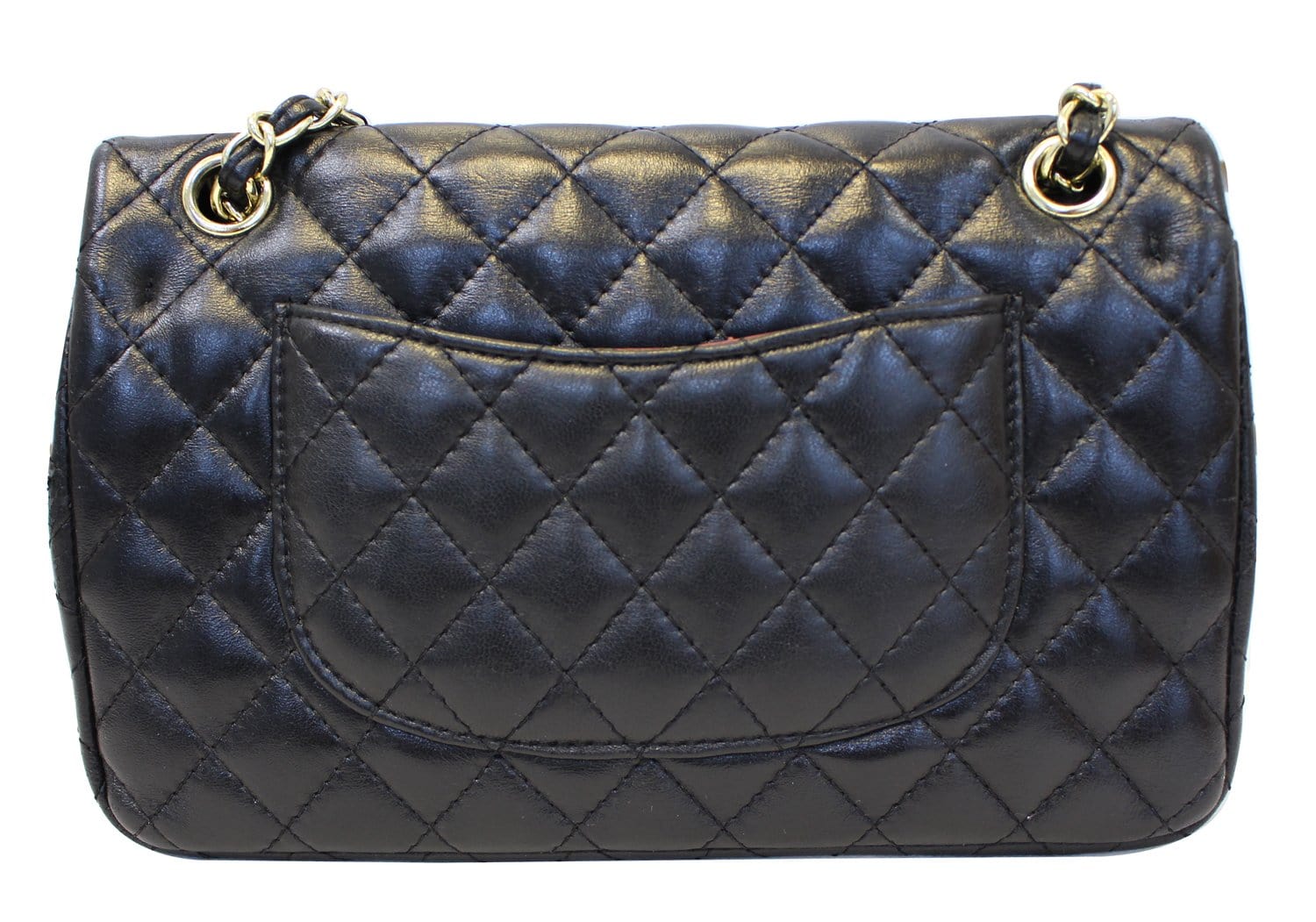  Chanel, Pre-Loved Black Quilted Lambskin Double Flap Medium,  Black : Luxury Stores