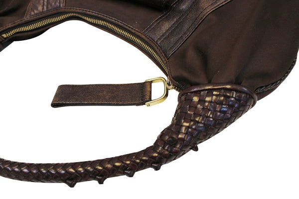 FENDI Brown Leather spy Hobo Bag