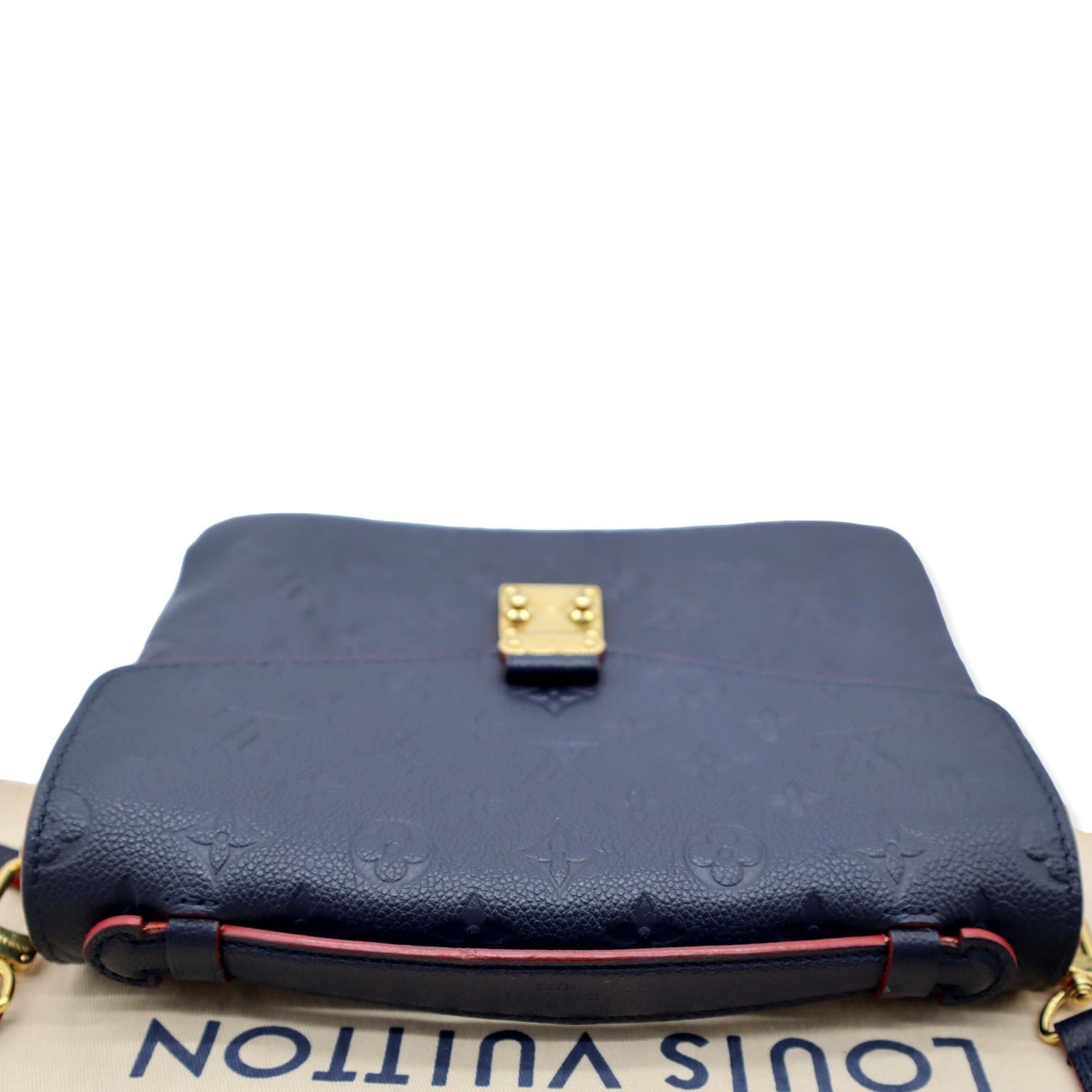 LOUIS VUITTON Metis Pochette Empreinte Leather Crossbody Bag Navy Blue
