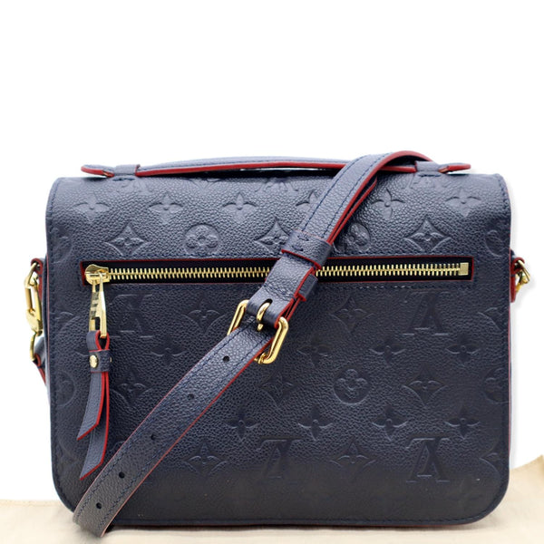 LOUIS VUITTON Metis Pochette Empreinte Leather Crossbody Bag Blue