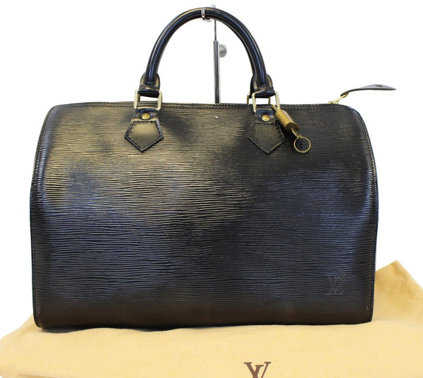 LOUIS VUITTON Epi Leather Black Speedy 30 Satchel Bag Pre Loved
