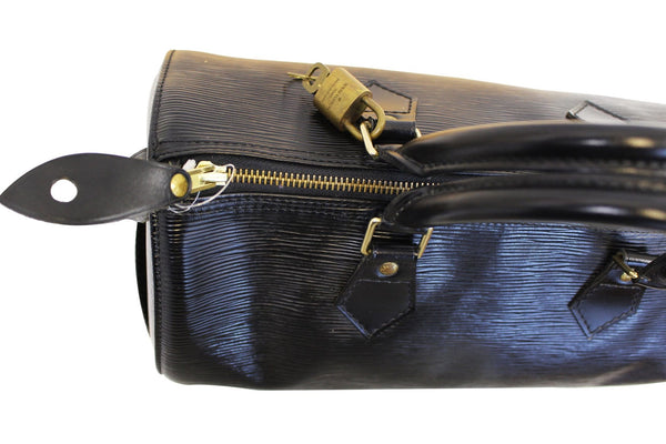 LOUIS VUITTON Epi Leather Black Speedy 30 Satchel Bag Pre Loved