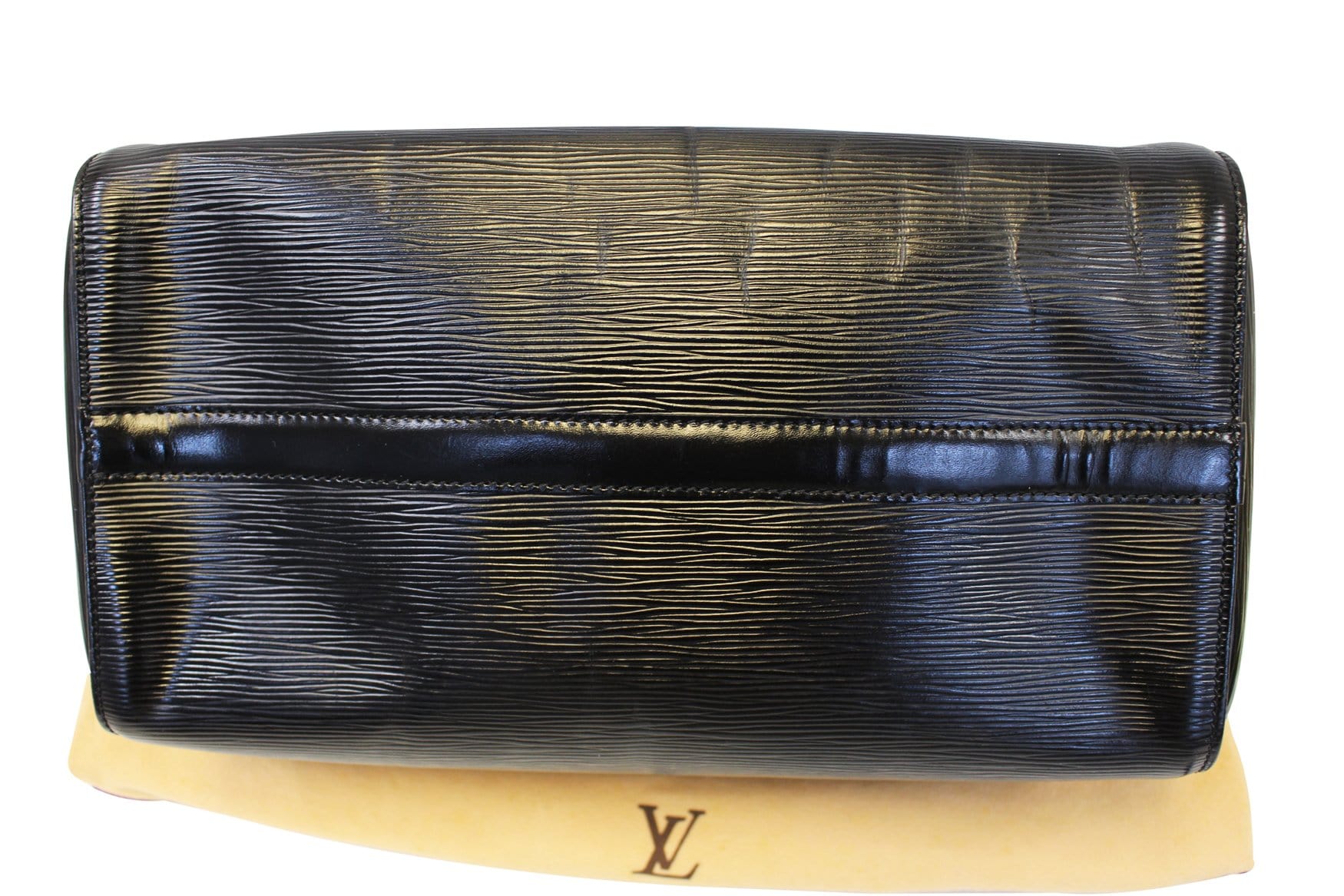 LOUIS VUITTON SPEEDY 30, epi leather black LV initials on the front, side  pocket, silver tone hardware and padlock (no keys), two top handles, fabric  lining, 30cm x 19cm H x 15cm.