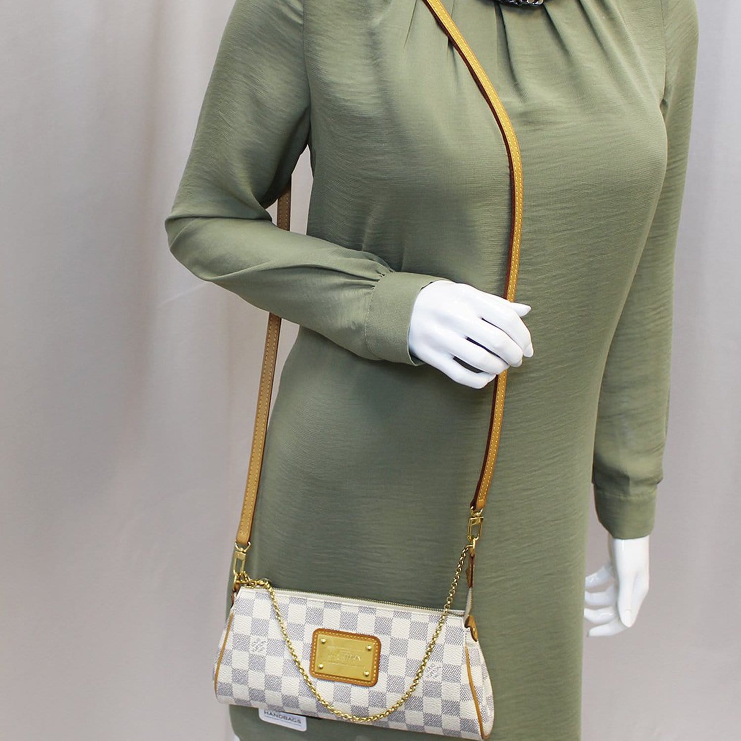 Louis Vuitton Eva Damier Azur Clutch Crossbody Bag