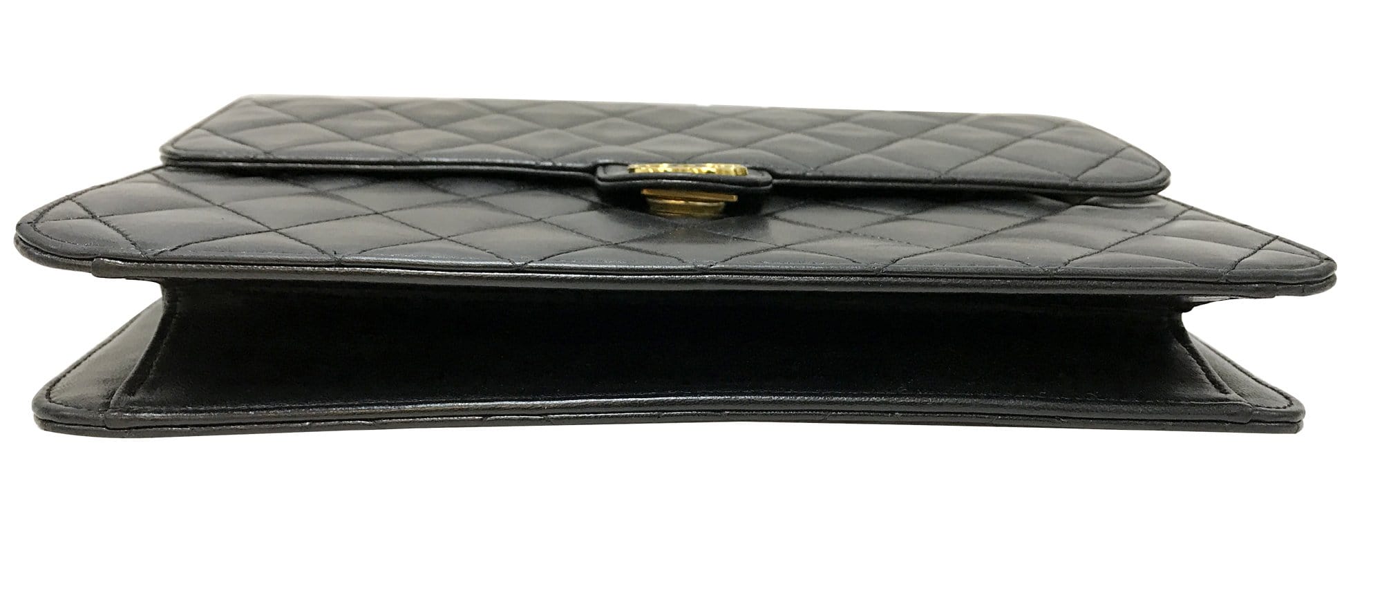 Handbags Chanel Chanel Matelasse Chain Shoulder Bag Lamb Skin Fringe Black Gold CC Auth hs691a