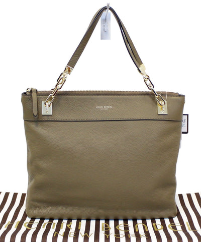 Henri Bendel Khaki 2 way Khaki Leather Shoulder Handbag