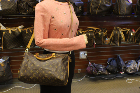LOUIS VUITTON Monogram Speedy 30 Bandouliere Boston Bag