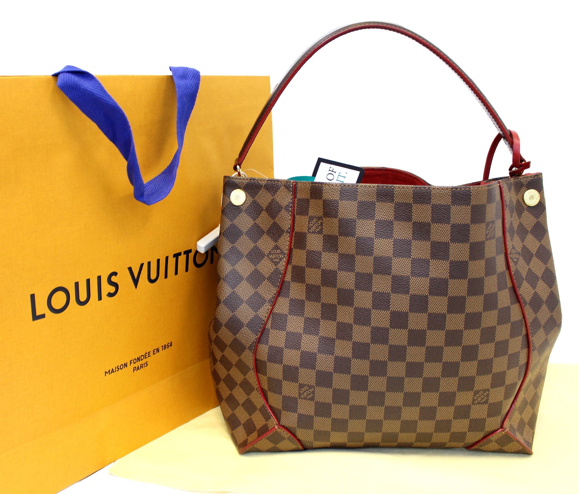 Louis Vuitton Caissa Hobo Damier Ebene Shoulder Bag Tote Purse