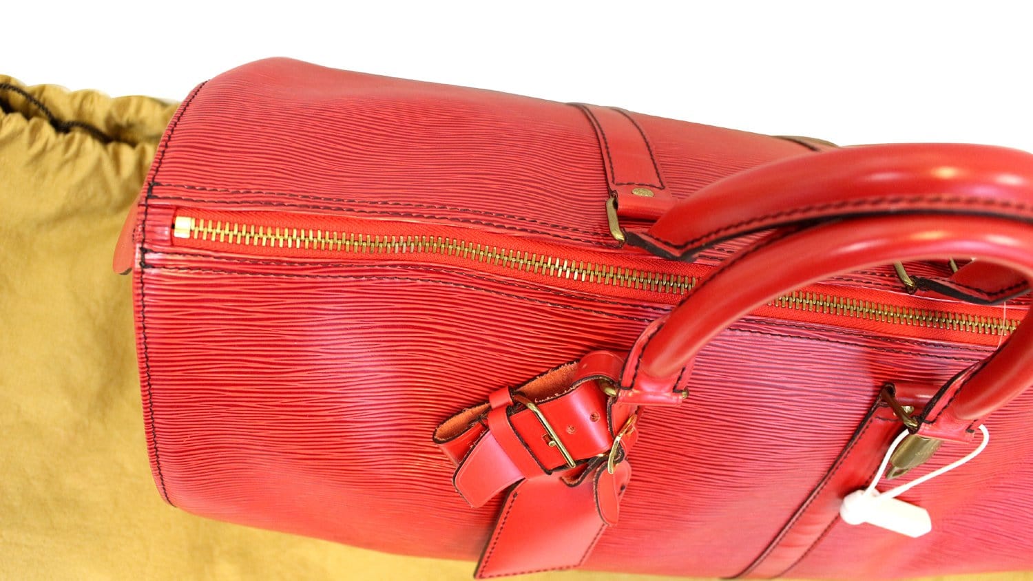 Louis Vuitton Epi Orange Keepall 45 Duffle Overnight Travel Bag