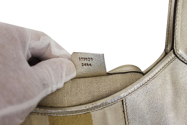 Gucci Web Jackie O Bouvier Medium Leather Hobo Bag - item code