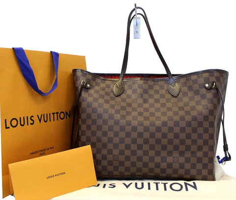 LOUIS VUITTON Damier Ebene Neverfull GM Brown Tote Bag