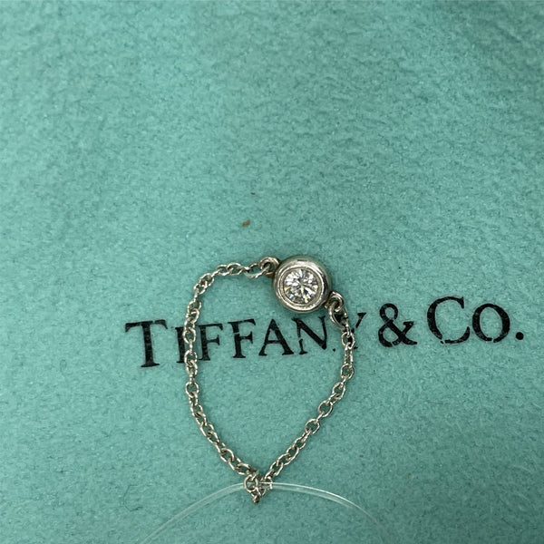 TIFFANY & CO Elsa Peretti Chain Diamond Ring Silver US 4
