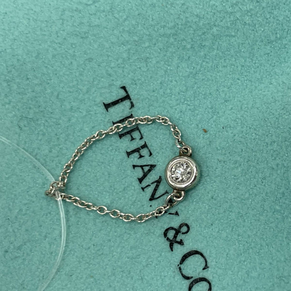 TIFFANY & CO Elsa Peretti Chain Diamond Ring Silver US 4